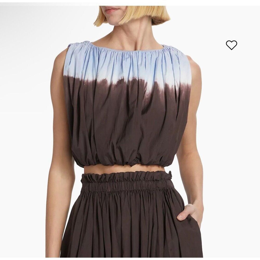 A.L.C. Nell Cropped Dip Dye Top Size XS In Sky Blue Fudge